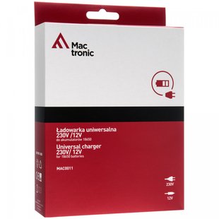 Універсальний Зарядний Пристрій Mactronic 230V/12V Для Акумуляторів 18650 11975 фото