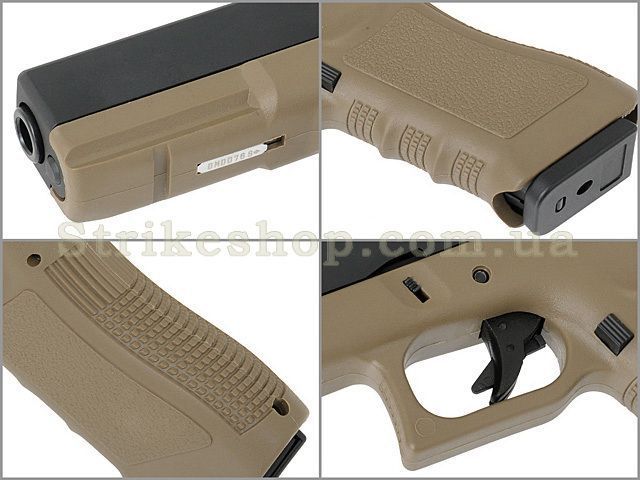 Страйкбольный пистолет Glock 17 Army Metal Tan Green Gas 3887 фото
