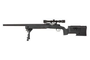 Страйкбольна снайперська гвинтівка Specna Arms M62 SA-S02 Core With Scope and Bipod Black 14223 фото