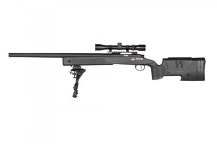 Страйкбольна снайперська гвинтівка Specna Arms M62 SA-S02 Core High Velocity Sniper Rifle With Scope and Bipod Black 25049 фото