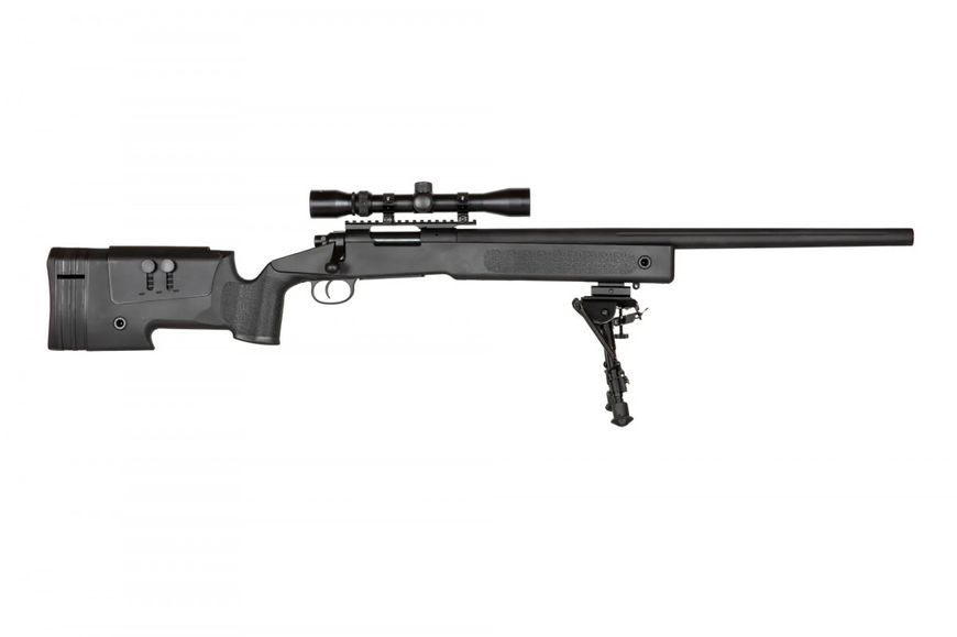 Страйкбольна снайперська гвинтівка Specna Arms M62 SA-S02 Core High Velocity Sniper Rifle With Scope and Bipod Black 25049 фото