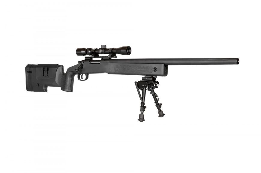 Страйкбольна снайперська гвинтівка Specna Arms M62 SA-S02 Core High Velocity Sniper Rifle With Scope and Bipod Black 25049 фото