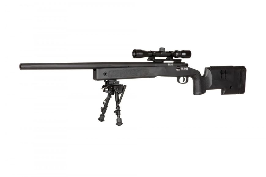 Страйкбольна снайперська гвинтівка Specna Arms M62 SA-S02 Core High Velocity Sniper Rifle With Scope and Bipod Black 25049 фото