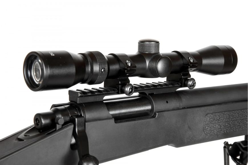 Страйкбольна снайперська гвинтівка Specna Arms M62 SA-S02 Core High Velocity Sniper Rifle With Scope and Bipod Black 25049 фото