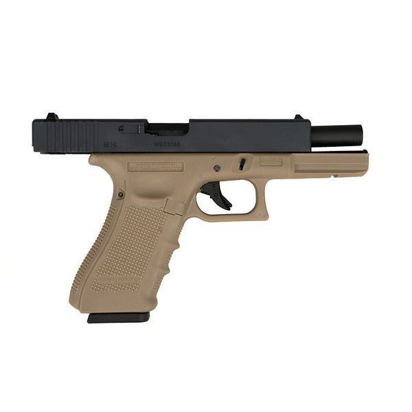 Страйкбольний пістолет WE Glock 17 Gen4. WE-057 Metal GBB Half Tan 16935 фото