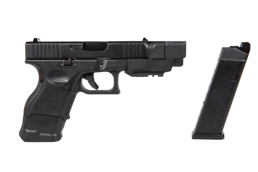 Страйкбольний пістолет D-Boys Glock 26 Advanced Full Auto Green Gas Black 29834 фото