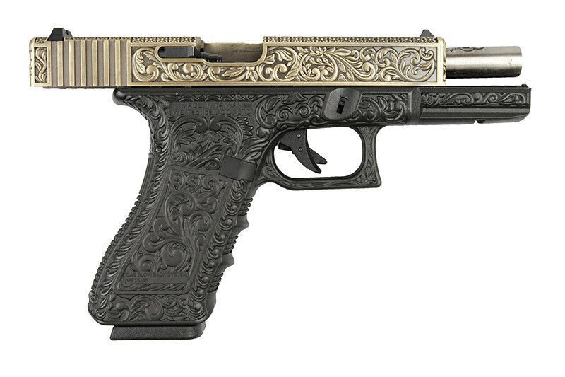 Страйкбольний пістолет WE Glock 18 GBB Classic Floral Pattern Ivory 10226 фото
