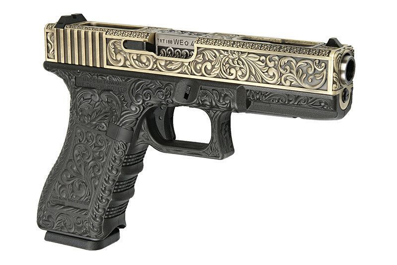 Страйкбольний пістолет WE Glock 18 GBB Classic Floral Pattern Ivory 10226 фото