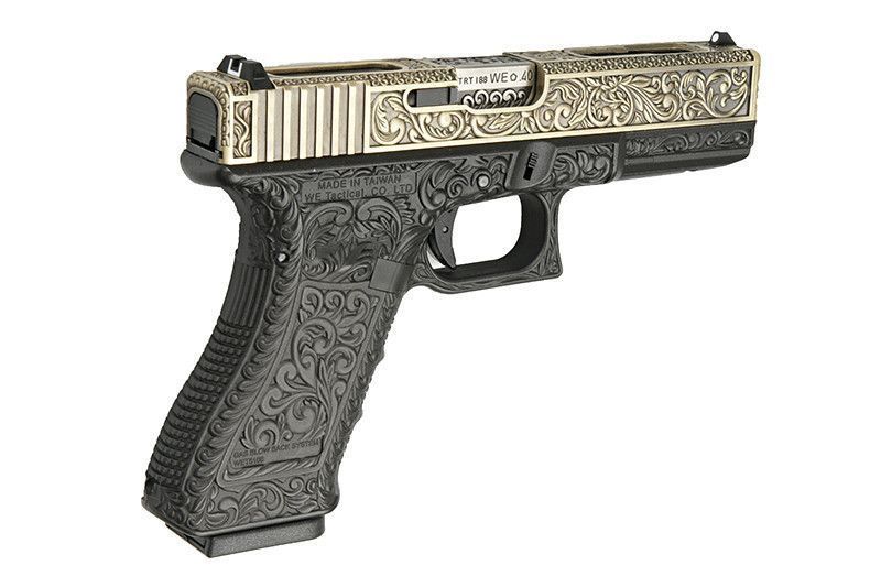 Страйкбольний пістолет WE Glock 18 GBB Classic Floral Pattern Ivory 10226 фото