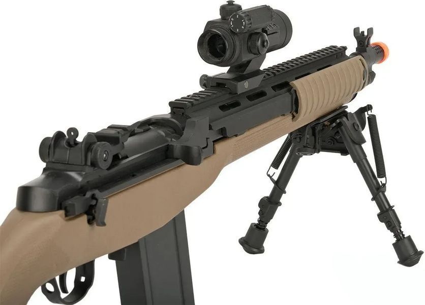 Страйкбольна гвинтівка Matrix M1A SOCOM 16 AEG with bipod Tan 34185 фото