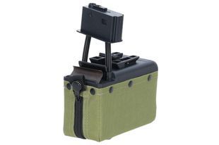 Магазин страйкбольний бункерний Specna Arms M249 1500 BBs Ranger Green 34853 фото