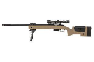 Страйкбольна снайперська гвинтівка Specna Arms M40 SA-S03 Core With Scope and Bipod Tan 14233 фото