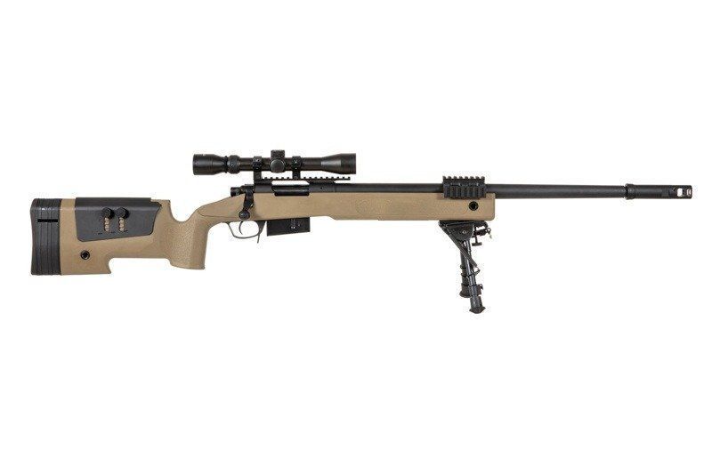 Страйкбольна снайперська гвинтівка Specna Arms M40 SA-S03 Core With Scope and Bipod Tan 14233 фото