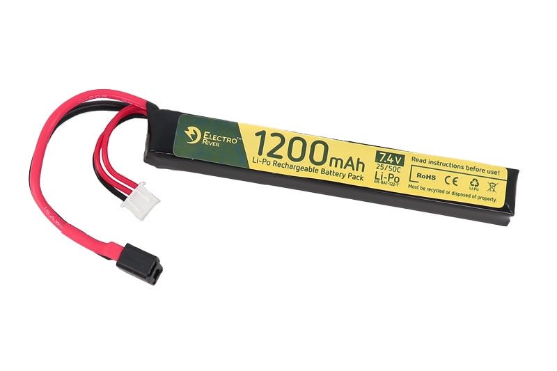 Акумулятор Electro River LiPo 7.4V 1200 mAh 25/50C T-connector 25153 фото