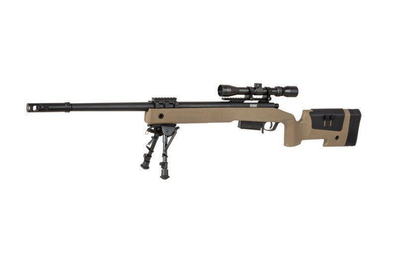 Страйкбольна снайперська гвинтівка Specna Arms M40 SA-S03 Core With Scope and Bipod Tan 14233 фото