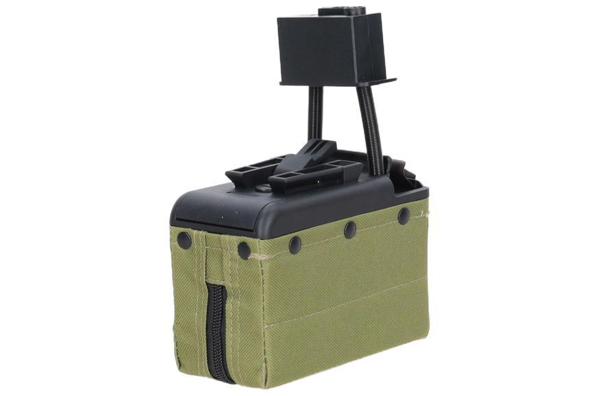 Магазин страйкбольный бункерный Specna Arms M249 1500 BBs Ranger Green 34853 фото