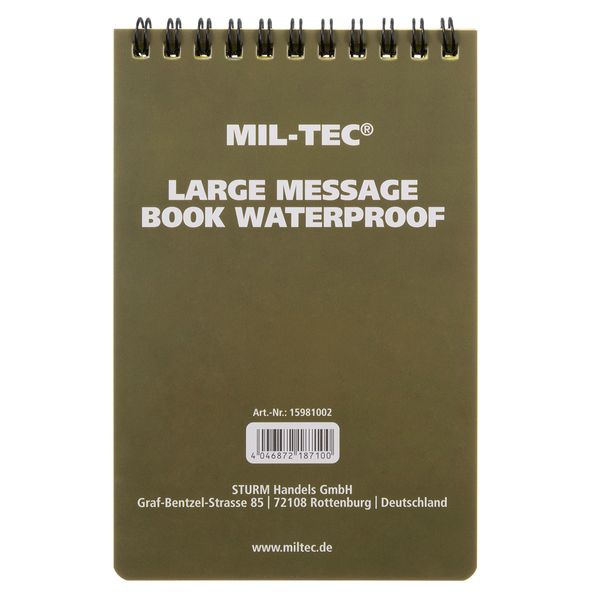 Тактичний блокнот Mil-Tec Waterproof 75x130 мм 24810 фото