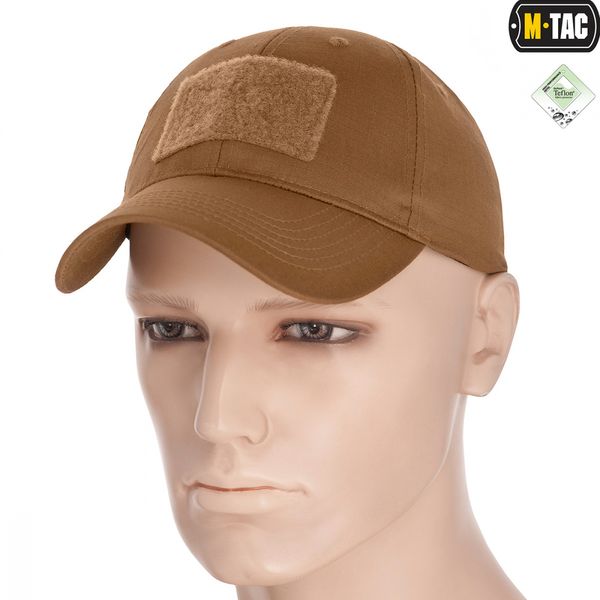 Бейсболка Тактична M-Tac Flex Ріп-Стоп Velcro Coyote Brown Size S/M 13379-s/m фото