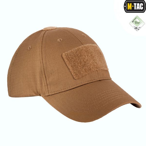 Бейсболка Тактична M-Tac Flex Ріп-Стоп Velcro Coyote Brown Size S/M 13379-s/m фото