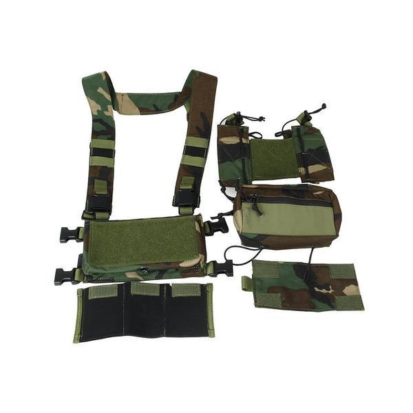 Розвантажувальний жилет TMC Modular Lightweight Chest Rig Full Set Woodland 23672 фото