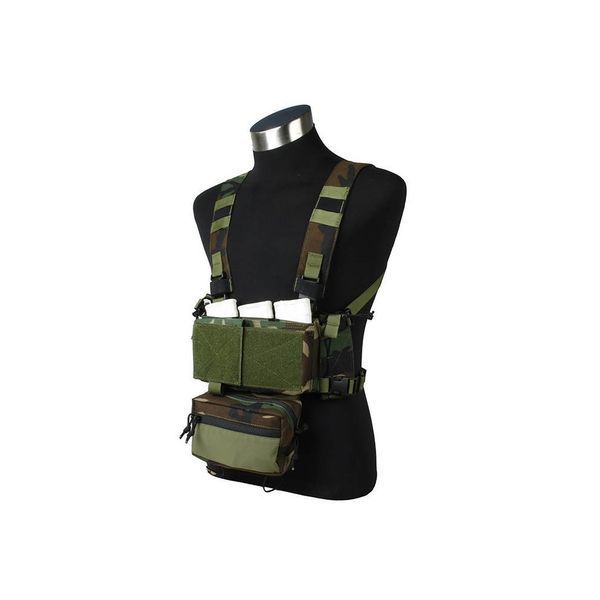 Розвантажувальний жилет TMC Modular Lightweight Chest Rig Full Set Woodland 23672 фото