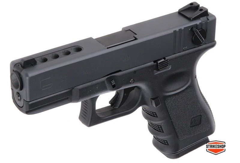 Страйкбольный пистолет WE Glock 23 Gen.3 GBB Black 9735 фото