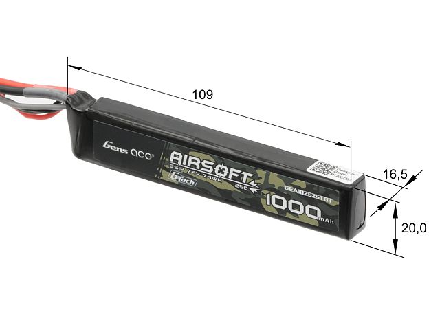 Акумулятор Gens Ace LiPo 7.4v 1000mAh 25C 30076 фото