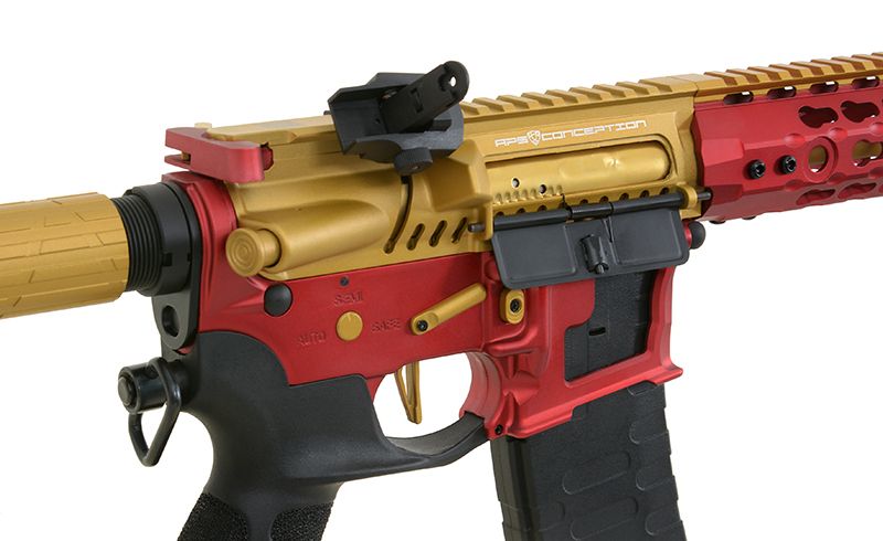 Страйкбольна штурмова гвинтівка APS ASR121 GOLD DRAGON FULLMETAL GOLD/RED/BLACK EBB 10757 фото