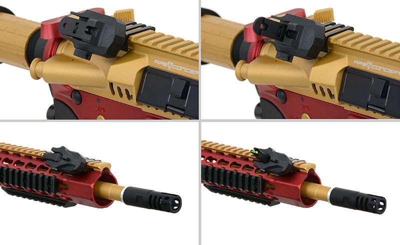 Страйкбольна штурмова гвинтівка APS ASR121 GOLD DRAGON FULLMETAL GOLD/RED/BLACK EBB 10757 фото