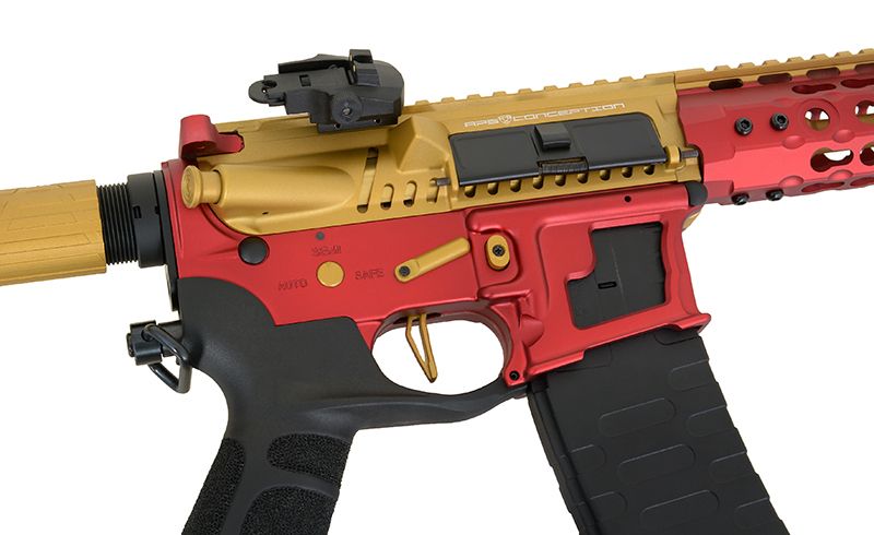 Страйкбольна штурмова гвинтівка APS ASR121 GOLD DRAGON FULLMETAL GOLD/RED/BLACK EBB 10757 фото