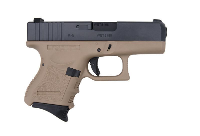 Страйкбольный пистолет WE Glock 26C Gen3 GBB TAN 10185 фото