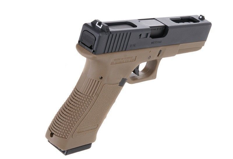Страйкбольный пистолет WE Glock 18C Gen3. Metal Tan GBB 239 фото