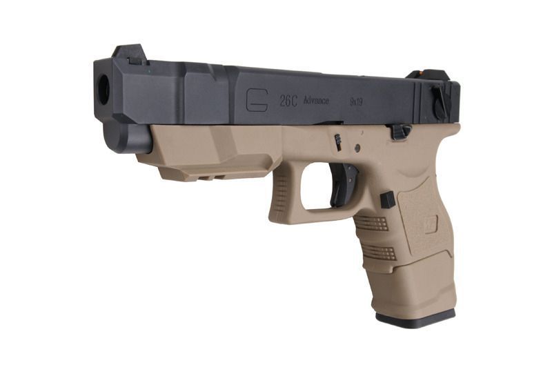 Страйкбольный пистолет WE Glock 26C Advance Gen.3 TAN GBB 10186 фото