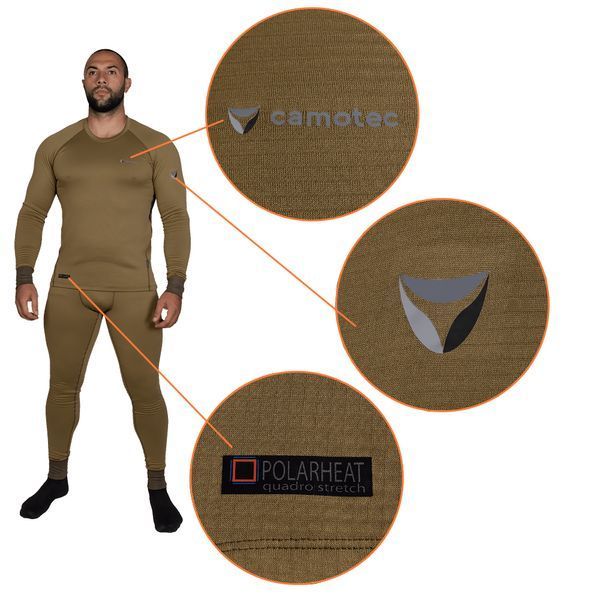 Комплект базового слоя Camo-Tec LVL2 Polarheat QS 3.0 Tan Size M 32357-m фото