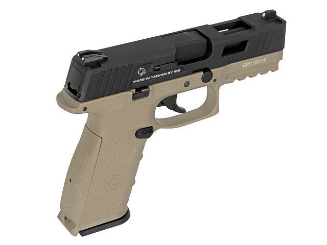 Страйкбольный пистолет ICS BLE-XFG GBB Black/Tan 14713 фото