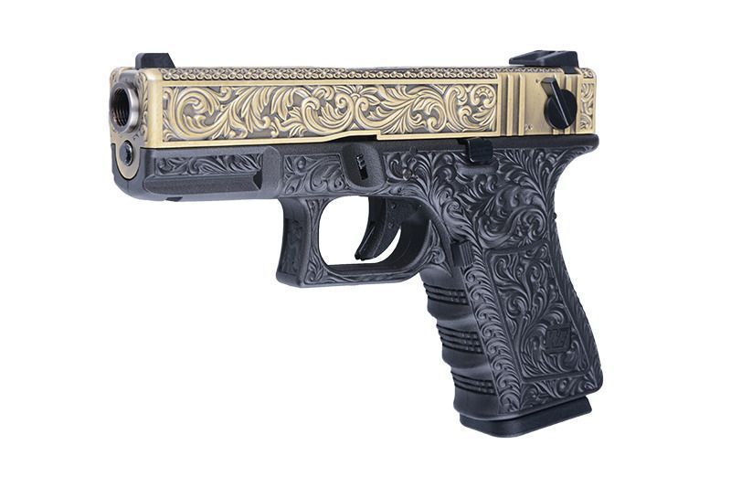 Страйкбольный пистолет WE Glock 23 Gen.3 Custom Bronze GBB 10190 фото