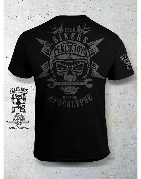 Футболка PekloToys Байкеры апокалипсиса Правосудие Black Size S 17091-s фото