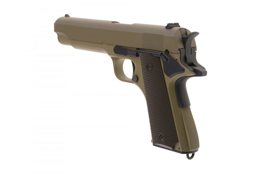 Страйкбольний пістолет Cyma Colt 1911 CM.123 AEP Tan 21954 фото