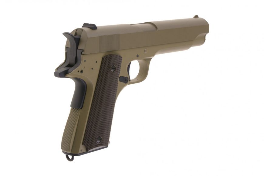 Страйкбольний пістолет Cyma Colt 1911 CM.123 AEP Tan 21954 фото