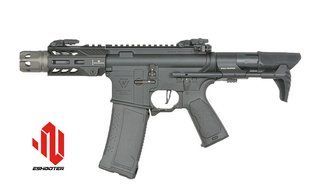 Страйкбольна штурмова гвинтівка Cyma Platinum 4" Raiders PDW AEG Rifle Black 33291 фото