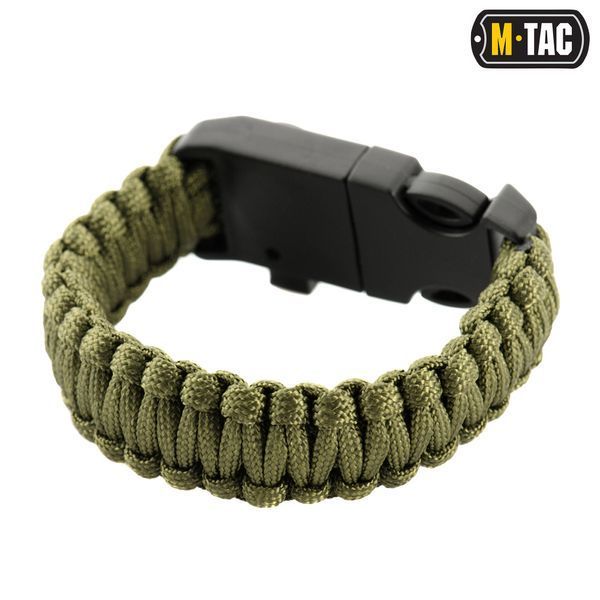 Браслет паракордовий M-Tac з кресалом компасом свистком Olive Size M 17148-m фото
