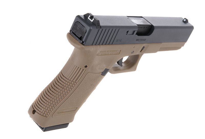Страйкбольний пістолет WE Glock 17 Gen.3 Metal Tan GBB 302 фото