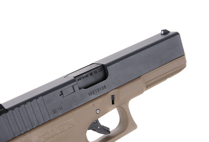 Страйкбольний пістолет WE Glock 17 Gen.3 Metal Tan GBB 302 фото