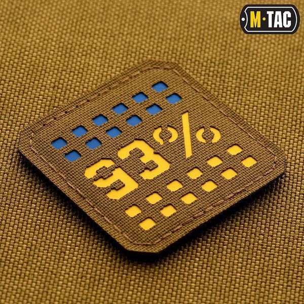 Нашивка M-Tac 93% Laser Cut Мала Coyote/Yellow/Blue 21573 фото