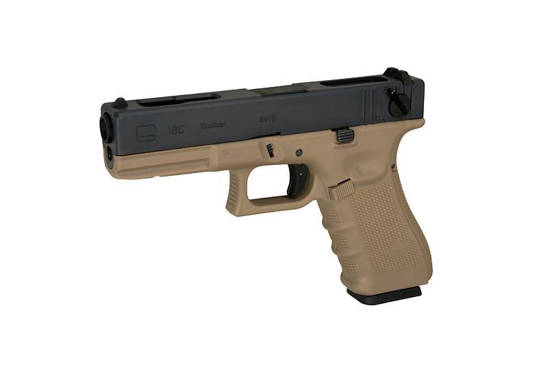 Страйкбольний пістолет WE Glock 18C Gen4. Metal Tan GBB 305 фото