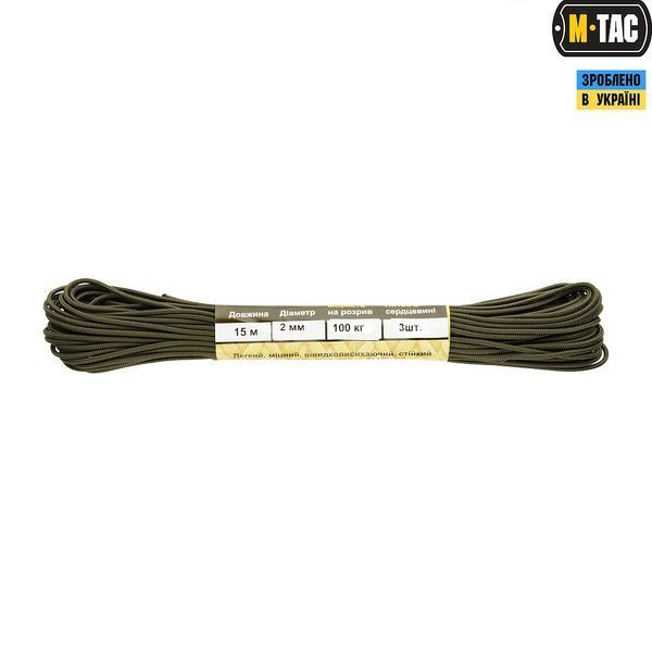 Паракорд M-TAC Minicord Olive Green 15m 22430 фото