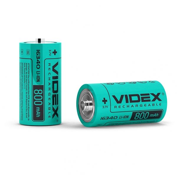 Акумулятор Videx Li-ion 16340 800mAh без захисту 26772 фото