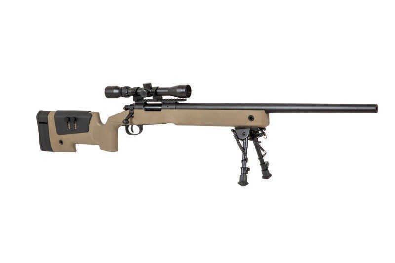 Страйкбольна снайперська гвинтівка Specna Arms M62 SA-S02 Core With Scope and Bipod Tan 14746 фото
