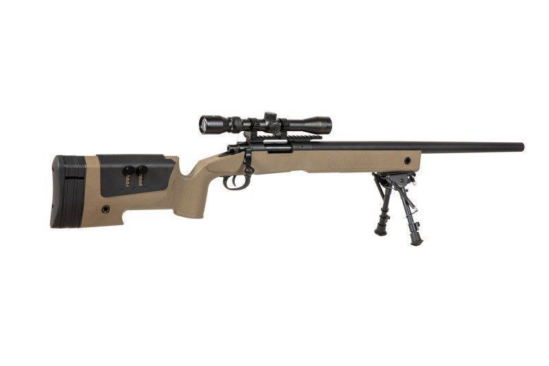 Страйкбольна снайперська гвинтівка Specna Arms M62 SA-S02 Core With Scope and Bipod Tan 14746 фото