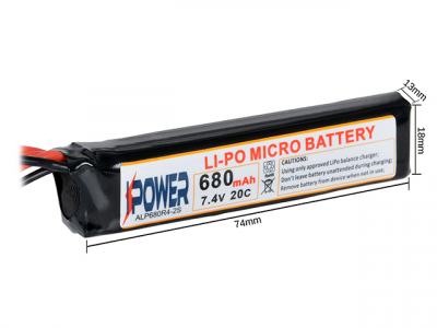 Купити Акумулятор IPower LiPo 7.4v 680mAh 20C T-Connector в магазині Strikeshop